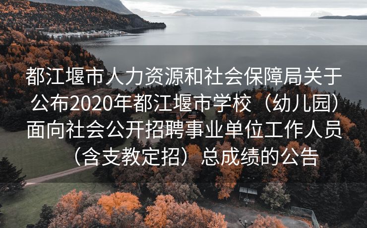 都江堰市人力资源和社会保障局关于公布2020年都江堰市学校（幼儿园）面向社会公开招聘事业单位工作人员（含支教定招）总成绩的公告