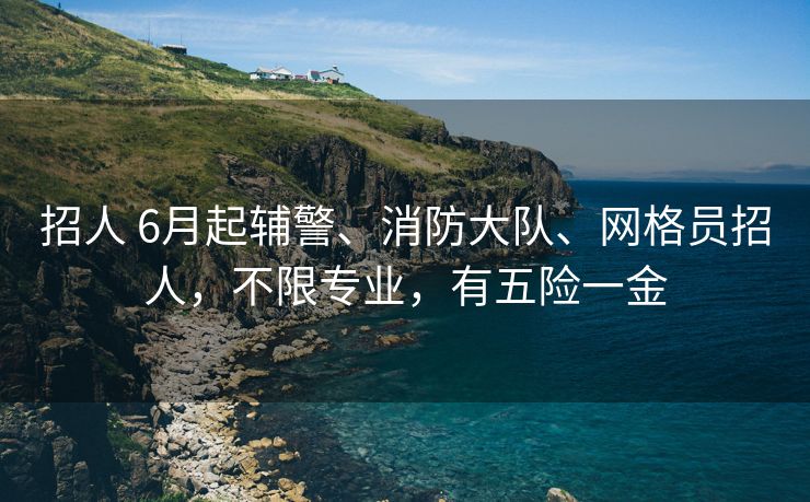 招人 6月起辅警、消防大队、网格员招人，不限专业，有五险一金