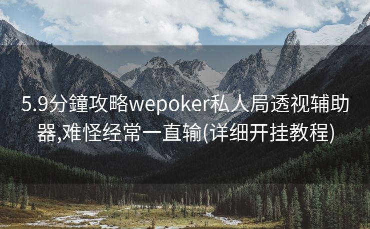 5.9分鐘攻略wepoker私人局透视辅助器,难怪经常一直输(详细开挂教程)