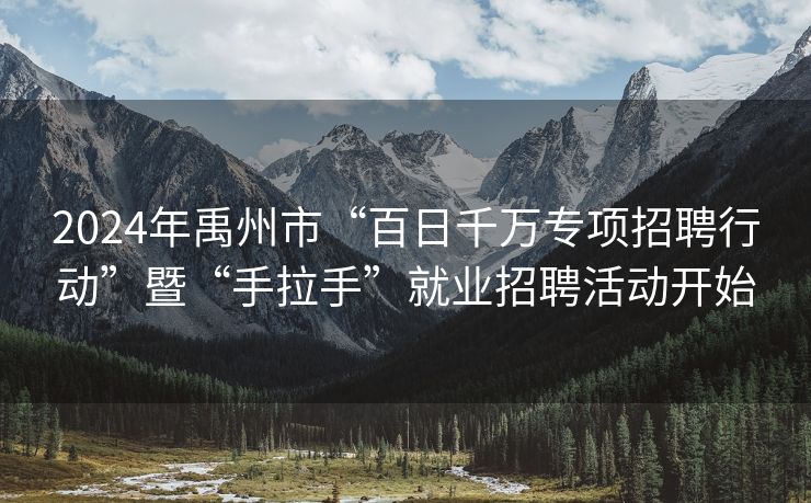 2024年禹州市“百日千万专项招聘行动”暨“手拉手”就业招聘活动开始