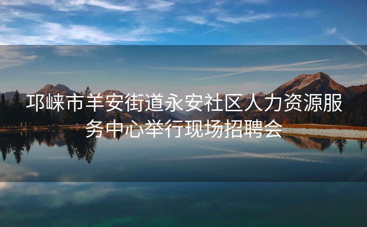 邛崃市羊安街道永安社区人力资源服务中心举行现场招聘会