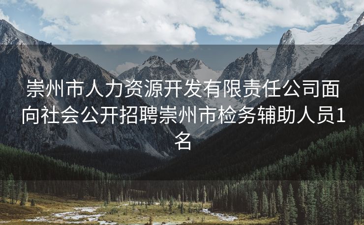 崇州市人力资源开发有限责任公司面向社会公开招聘崇州市检务辅助人员1名