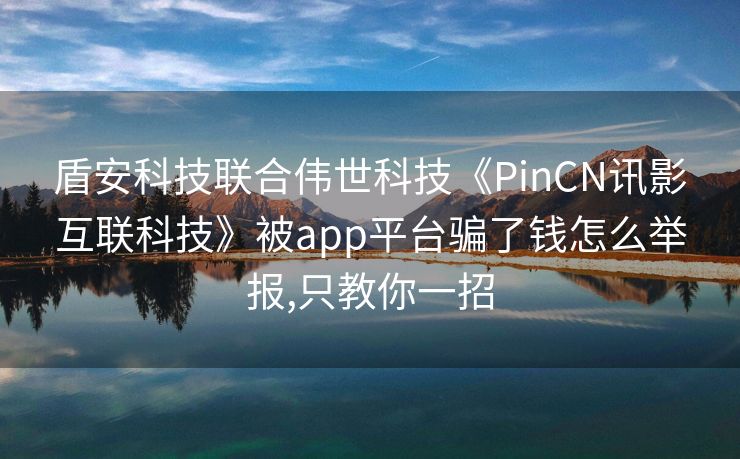 盾安科技联合伟世科技《PinCN讯影互联科技》被app平台骗了钱怎么举报,只教你一招
