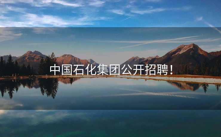 中国石化集团公开招聘！