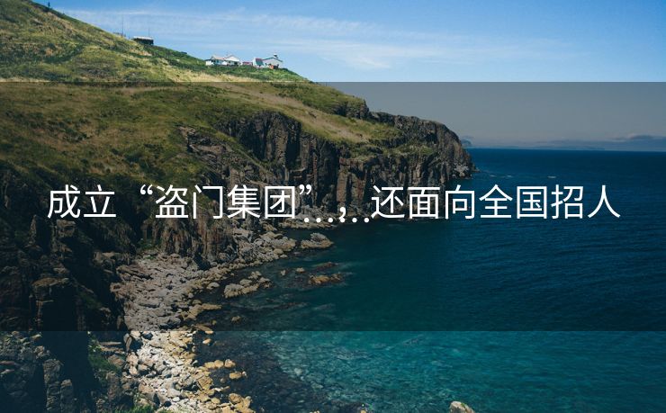 成立“盗门集团”，还面向全国招人……