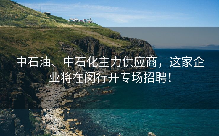 中石油、中石化主力供应商，这家企业将在闵行开专场招聘！