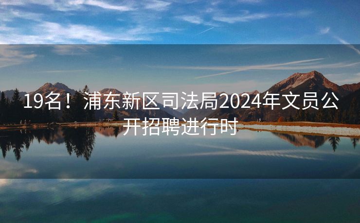 19名！浦东新区司法局2024年文员公开招聘进行时