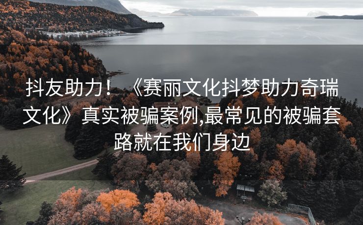 抖友助力！《赛丽文化抖梦助力奇瑞文化》真实被骗案例,最常见的被骗套路就在我们身边
