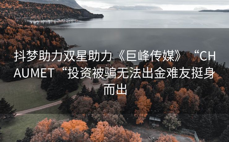 抖梦助力双星助力《巨峰传媒》“CHAUMET“投资被骗无法出金难友挺身而出