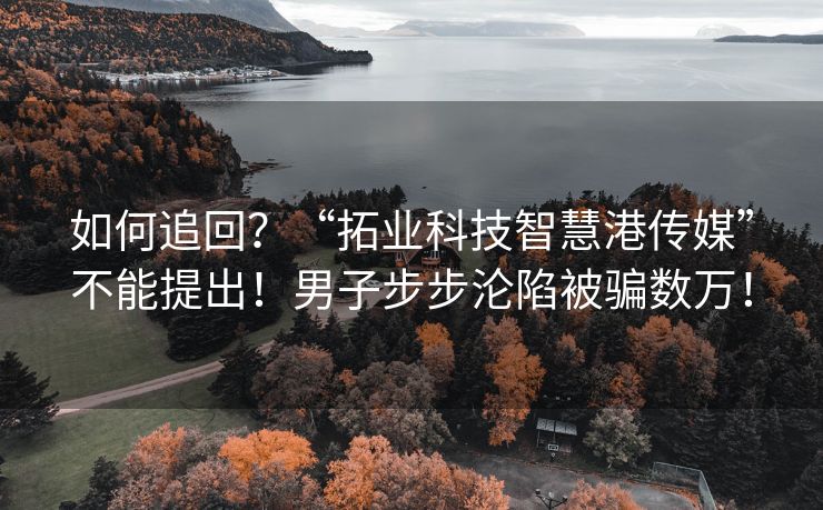 如何追回？“拓业科技智慧港传媒”不能提出！男子步步沦陷被骗数万！