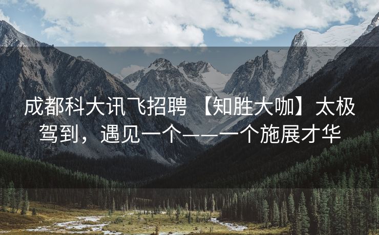 成都科大讯飞招聘 【知胜大咖】太极驾到，遇见一个——一个施展才华
