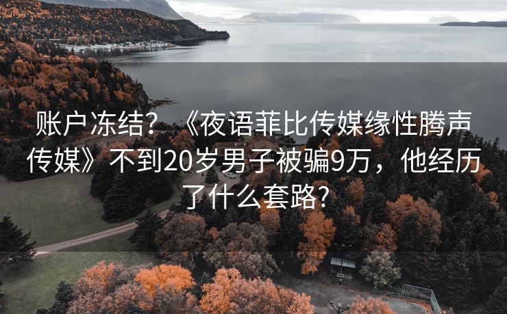 账户冻结？《夜语菲比传媒缘性腾声传媒》不到20岁男子被骗9万，他经历了什么套路?