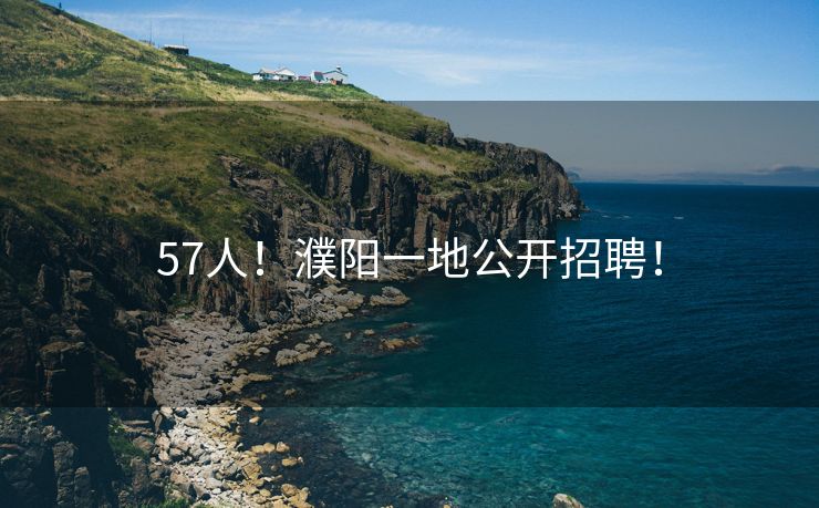 57人！濮阳一地公开招聘！