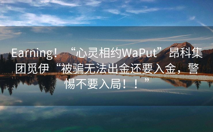 Earning！“心灵相约WaPut”昂科集团觅伊“被骗无法出金还要入金，警惕不要入局！！”