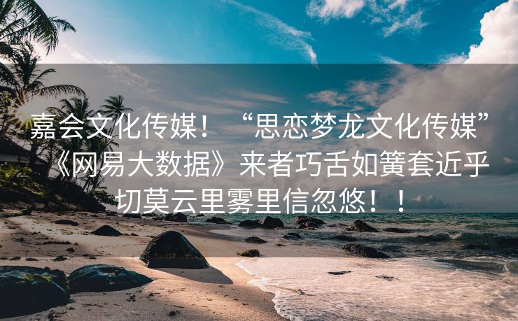 嘉会文化传媒！“思恋梦龙文化传媒”《网易大数据》来者巧舌如簧套近乎切莫云里雾里信忽悠！！