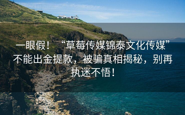 一眼假！“草莓传媒锦泰文化传媒”不能出金提款，被骗真相揭秘，别再执迷不悟！