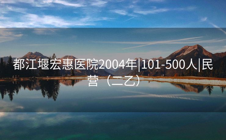 都江堰宏惠医院2004年|101-500人|民营（二乙）