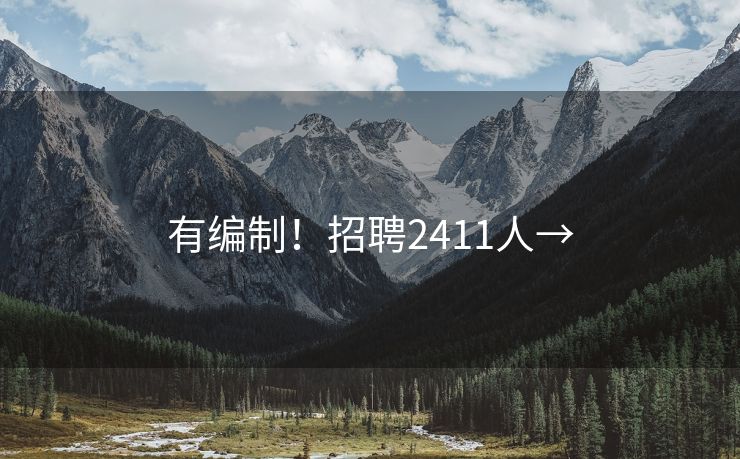 有编制！招聘2411人→