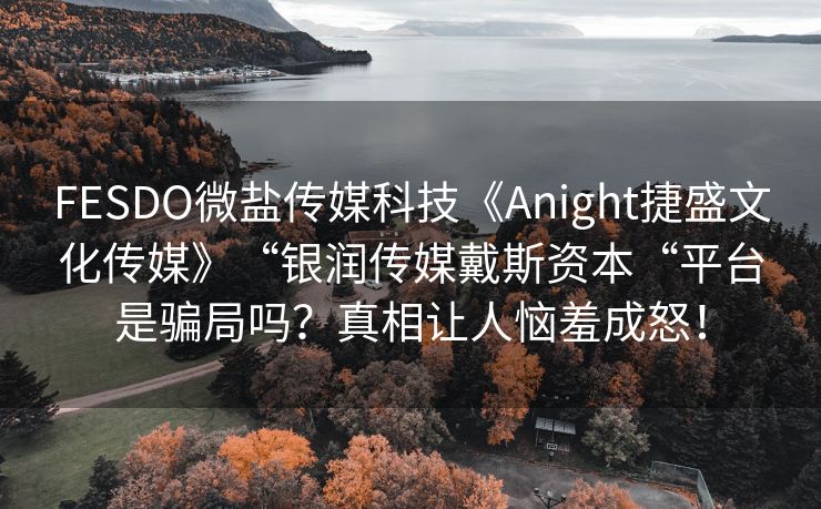 FESDO微盐传媒科技《Anight捷盛文化传媒》“银润传媒戴斯资本“平台是骗局吗？真相让人恼羞成怒！