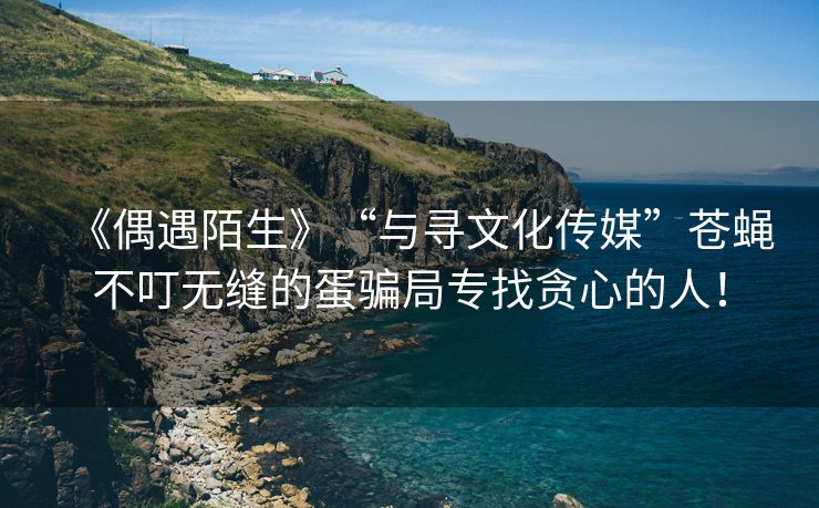 《偶遇陌生》“与寻文化传媒”苍蝇不叮无缝的蛋骗局专找贪心的人！