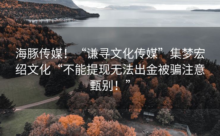 海豚传媒！“谦寻文化传媒”集梦宏绍文化“不能提现无法出金被骗注意甄别！”