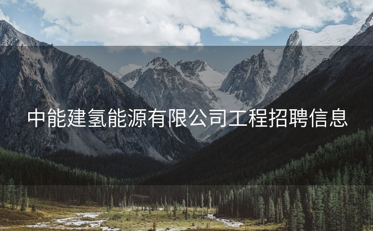 中能建氢能源有限公司工程招聘信息