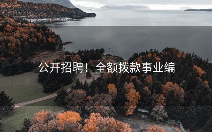 公开招聘！全额拨款事业编