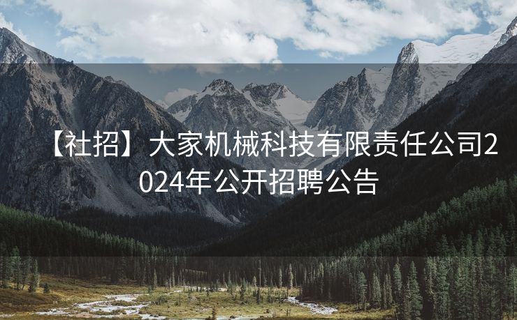 【社招】大家机械科技有限责任公司2024年公开招聘公告