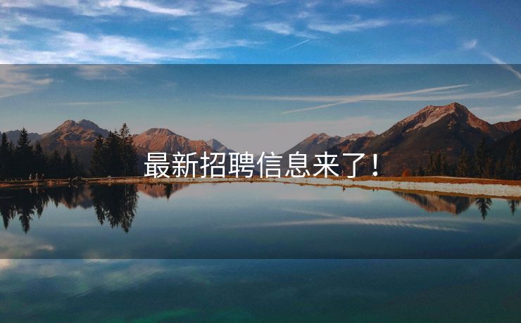 最新招聘信息来了！