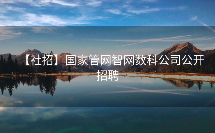 【社招】国家管网智网数科公司公开招聘