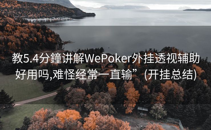 教5.4分鐘讲解WePoker外挂透视辅助好用吗,难怪经常一直输”(开挂总结)