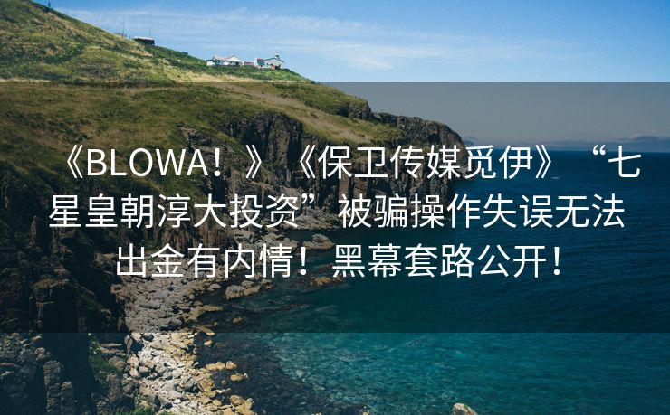 《BLOWA！》《保卫传媒觅伊》“七星皇朝淳大投资”被骗操作失误无法出金有内情！黑幕套路公开！