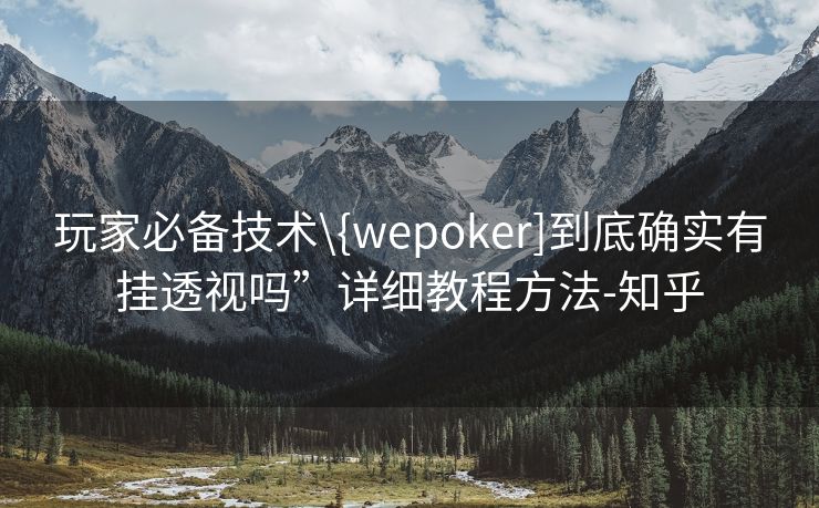 玩家必备技术\{wepoker]到底确实有挂透视吗”详细教程方法-知乎