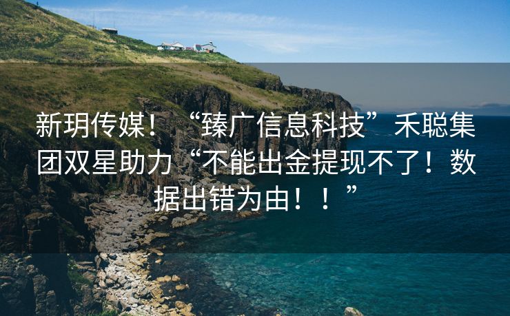 新玥传媒！“臻广信息科技”禾聪集团双星助力“不能出金提现不了！数据出错为由！！”