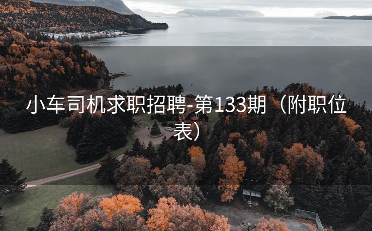 小车司机求职招聘-第133期（附职位表）