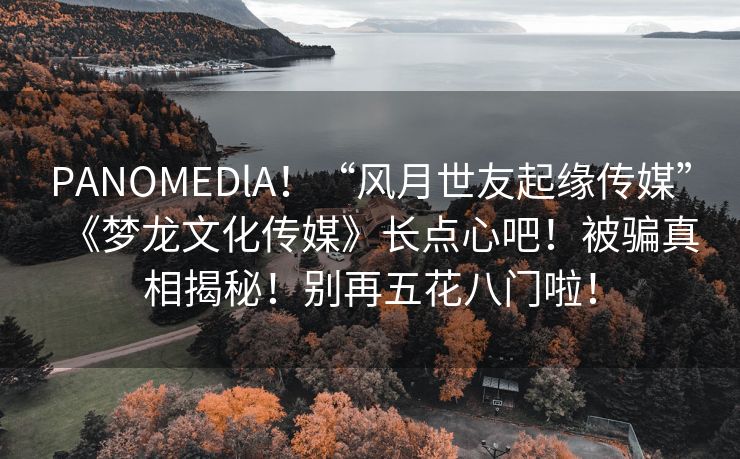 PANOMEDlA！“风月世友起缘传媒”《梦龙文化传媒》长点心吧！被骗真相揭秘！别再五花八门啦！