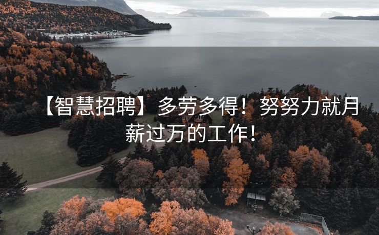 【智慧招聘】多劳多得！努努力就月薪过万的工作！
