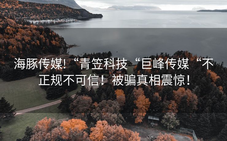 海豚传媒!“青笠科技“巨峰传媒“不正规不可信！被骗真相震惊！
