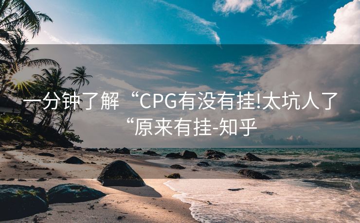 一分钟了解“CPG有没有挂!太坑人了“原来有挂-知乎
