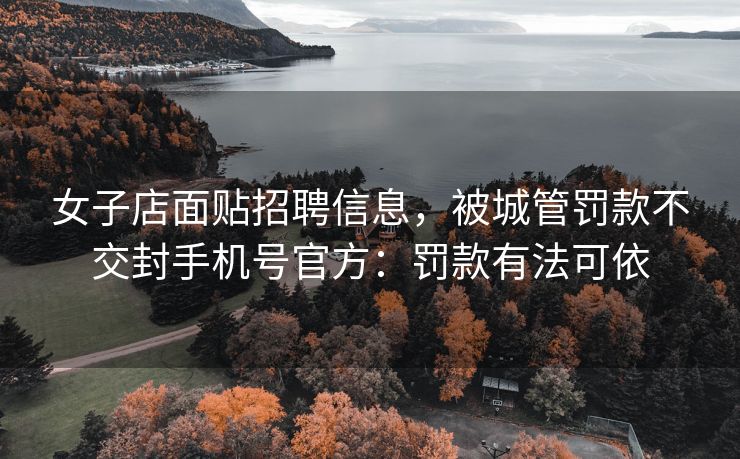 女子店面贴招聘信息，被城管罚款不交封手机号官方：罚款有法可依