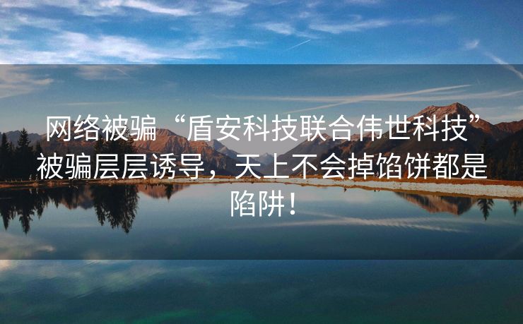 网络被骗“盾安科技联合伟世科技”被骗层层诱导，天上不会掉馅饼都是陷阱！