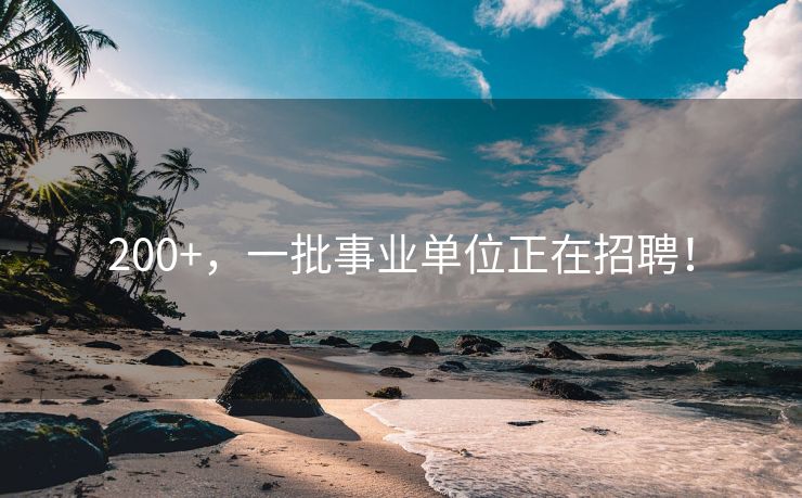 200+，一批事业单位正在招聘！