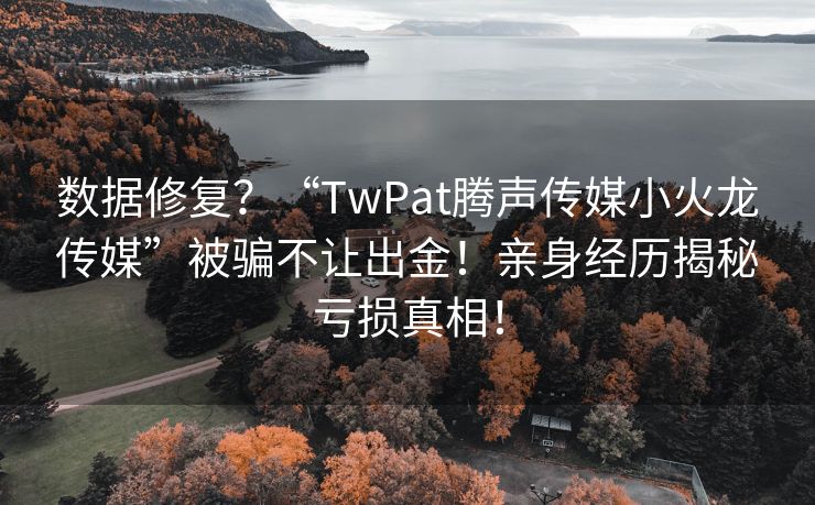 数据修复？“TwPat腾声传媒小火龙传媒”被骗不让出金！亲身经历揭秘亏损真相！