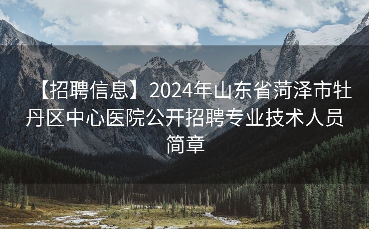 【招聘信息】2024年山东省菏泽市牡丹区中心医院公开招聘专业技术人员简章