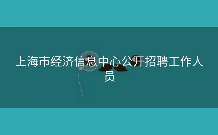 上海市经济信息中心公开招聘工作人员