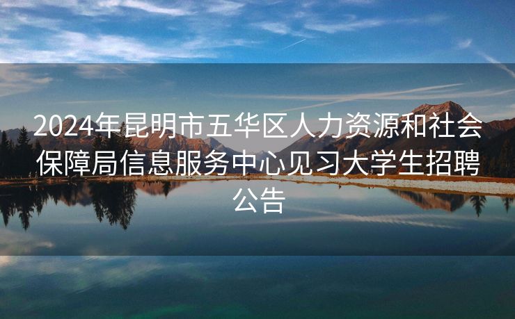 2024年昆明市五华区人力资源和社会保障局信息服务中心见习大学生招聘公告