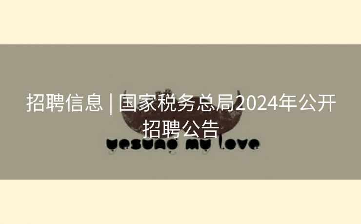 招聘信息 | 国家税务总局2024年公开招聘公告