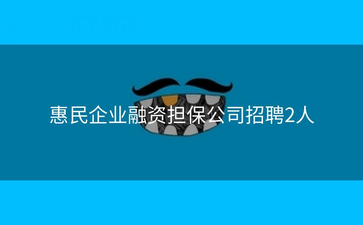 惠民企业融资担保公司招聘2人