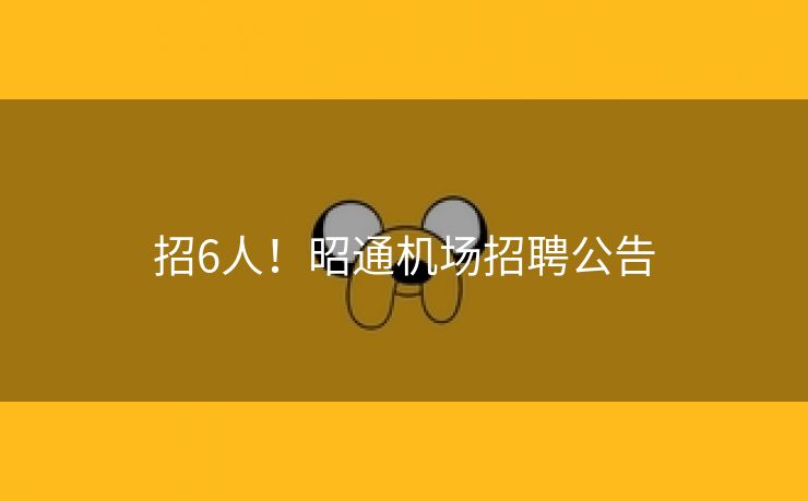 招6人！昭通机场招聘公告
