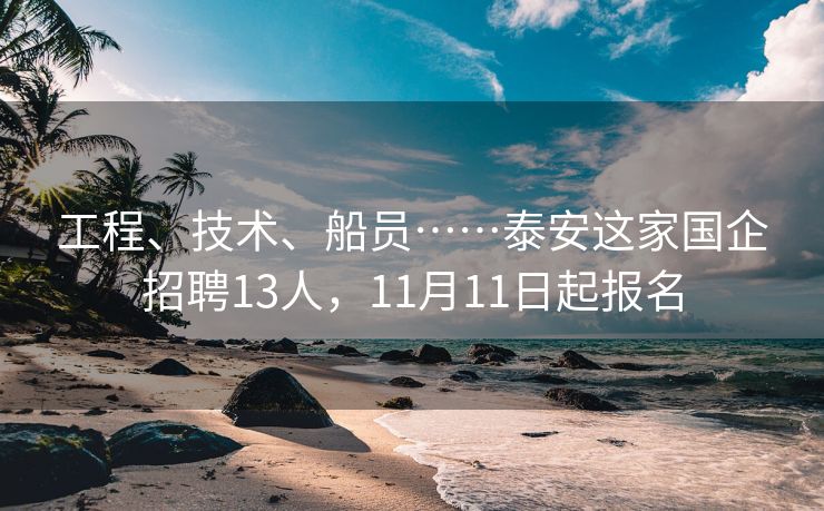 工程、技术、船员……泰安这家国企招聘13人，11月11日起报名